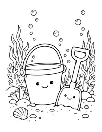 Beach Bucket and Spade coloring page
