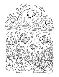 Ocean Waves Pattern coloring page
