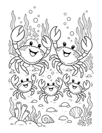 Crab Family Dance coloring page